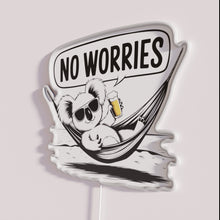 Charger l'image dans la galerie, Vibrant No Worries LED Neon Bar Sign with RGB Lighting