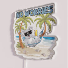 Charger l'image dans la galerie, Relax in style with vibrant No Worries RGB neon decor.