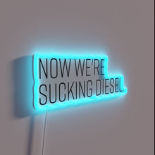 Charger l'image dans la galerie, Neon warning sign with bold red and green 'Diesel' lettering