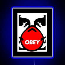 Charger l'image dans la galerie, OBEY Giant Shepard Fairey Face Mask Pop Art RGB neon sign blue