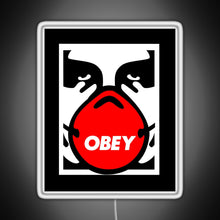Charger l'image dans la galerie, OBEY Giant Shepard Fairey Face Mask Pop Art RGB neon sign white