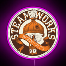 Charger l'image dans la galerie, Offcial Brewing Steamworks RGB neon sign  pink