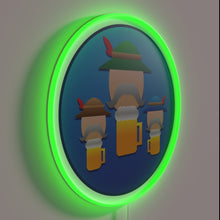 Charger l'image dans la galerie, Vibrant German beer festival decor with dynamic color-changing lights.