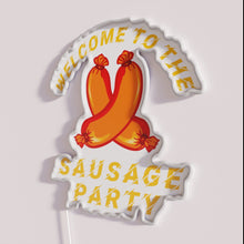 Charger l'image dans la galerie, Vibrant Neon Oktoberfest Bratwurst Sign Perfectly Captures Festive German Beer Atmosphere