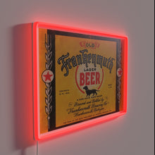Charger l'image dans la galerie, Vintage lager beer sign with nostalgic Frankemuthe brewery style lighting