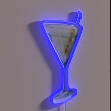 Charger l'image dans la galerie, Olive Martini Cocktail Sign in Vibrant RGB Neon Lighting Color