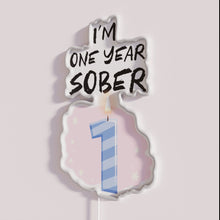 Charger l'image dans la galerie, Recovery milestone celebrated with vibrant one year sobriety neon sign