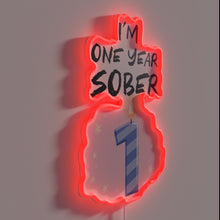 Charger l'image dans la galerie, Recovery milestone celebrated with vibrant one year sobriety sign