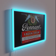 Charger l'image dans la galerie, Vibrant RGB LED neon signage advertises Pennant Lager beer branding.