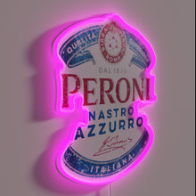 Charger l'image dans la galerie, Peroni Nastro Azzurro Italian Neon Sign with Vibrant Color Accents