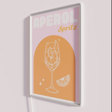 Charger l'image dans la galerie, Vibrant pink and orange Aperol Spritz cocktail neon bar decor sign.