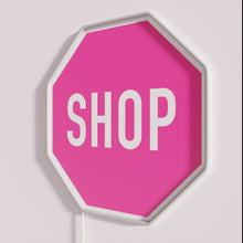 Charger l'image dans la galerie, Colorful Pink Store Sign with Glowing RGB Neon Light Effect