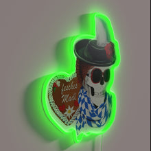 Charger l'image dans la galerie, Whimsical Neon Sign Depicts a Happy Woman at Oktoberfest