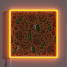 Charger l'image dans la galerie, Vibrant Neon Sign Featuring Beer and Pretzel Oktoberfest Celebration Design