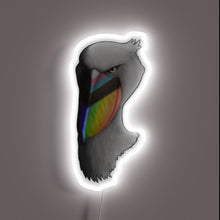 Charger l'image dans la galerie, Vibrant, colorful Pride Shoebill bird shaped RGB neon wall decoration.