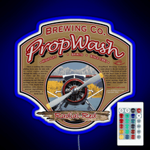 Charger l'image dans la galerie, PropWash Brewing Co Radial Red DHC 2 Beaver Floatplane RGB neon sign remote