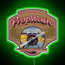 Charger l'image dans la galerie, PropWash Brewing Co Radial Red DHC 2 Beaver Floatplane RGB neon sign green
