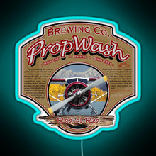 Charger l'image dans la galerie, PropWash Brewing Co Radial Red DHC 2 Beaver Floatplane RGB neon sign lightblue