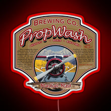 Charger l'image dans la galerie, PropWash Brewing Co Radial Red DHC 2 Beaver Floatplane RGB neon sign red