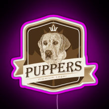 Charger l'image dans la galerie, Puppers Officially Wayne s favourite beer RGB neon sign  pink