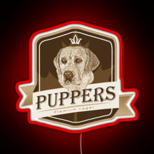 Charger l'image dans la galerie, Puppers Officially Wayne s favourite beer RGB neon sign red
