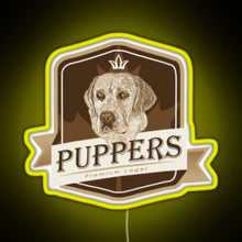 Charger l'image dans la galerie, Puppers Officially Wayne s favourite beer RGB neon sign yellow