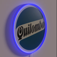 Charger l'image dans la galerie, Vintage Quilombo Quilmes beer logo in vibrant RGB neon lighting