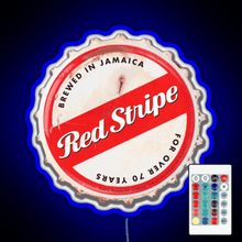 Charger l'image dans la galerie, Red Stripe Bottle Cap RGB neon sign remote