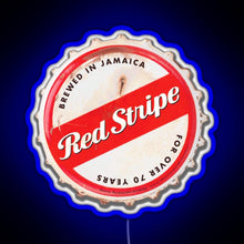 Charger l'image dans la galerie, Red Stripe Bottle Cap RGB neon sign blue