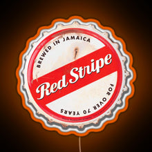 Charger l'image dans la galerie, Red Stripe Bottle Cap RGB neon sign orange