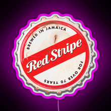 Charger l'image dans la galerie, Red Stripe Bottle Cap RGB neon sign  pink