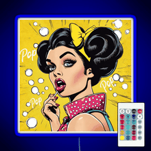 Charger l'image dans la galerie, Retro Pop Art Beauty Illustration RGB neon sign remote