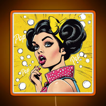 Charger l'image dans la galerie, Retro Pop Art Beauty Illustration RGB neon sign orange