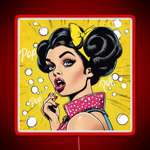 Charger l'image dans la galerie, Retro Pop Art Beauty Illustration RGB neon sign red