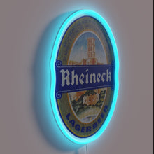 Charger l'image dans la galerie, Vibrant LED coaster holder with RGB lighting and Rheineck branding.