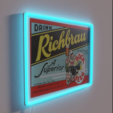Charger l'image dans la galerie, Vibrant RGB neon sign featuring the Richbrau Bock Beer logo.