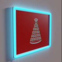 Charger l'image dans la galerie, Vibrant Rochester NY Christmas decor with colorful LED keg tree.