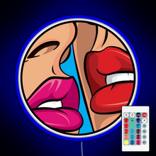 Charger l'image dans la galerie, Ruby Red Lipstick Kiss Pop Art RGB neon sign remote