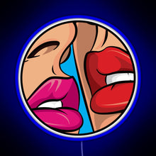 Charger l'image dans la galerie, Ruby Red Lipstick Kiss Pop Art RGB neon sign blue