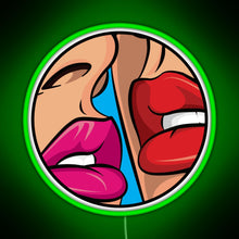 Charger l'image dans la galerie, Ruby Red Lipstick Kiss Pop Art RGB neon sign green