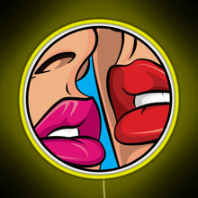 Charger l'image dans la galerie, Ruby Red Lipstick Kiss Pop Art RGB neon sign yellow
