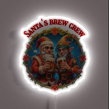 Charger l'image dans la galerie, RGB neon bar decoration featuring Santa's festive holiday beer crew