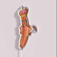 Charger l'image dans la galerie, Neon German-themed party decorations, colorful Oktoberfest sausage king illuminated sign
