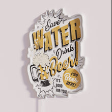 Charger l'image dans la galerie, Water Conservation Awareness Neon Sign with Color Changing RGB Effects