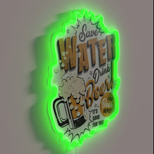 Charger l'image dans la galerie, Conserve Water with Vibrant Save the Water RGB Neon Sign