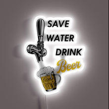 Charger l'image dans la galerie, Water Conservation Reminder in Bright RGB Neon Sign Design