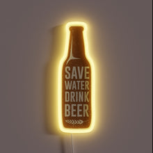 Charger l'image dans la galerie, Colorful motivational wall decor reminding to save water drink beer