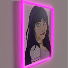 Charger l'image dans la galerie, Neon Artistic Representation of Stealthy Female Warrior in Royal Hues