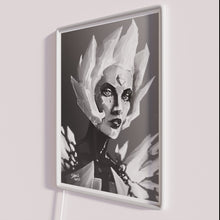 Charger l'image dans la galerie, Vibrant Semi-Realistic Steven Universe Portrait with White Diamond Neon Illumination