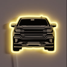 Charger l'image dans la galerie, Customizable Silverado RGB neon sign with vibrant color illumination effects.